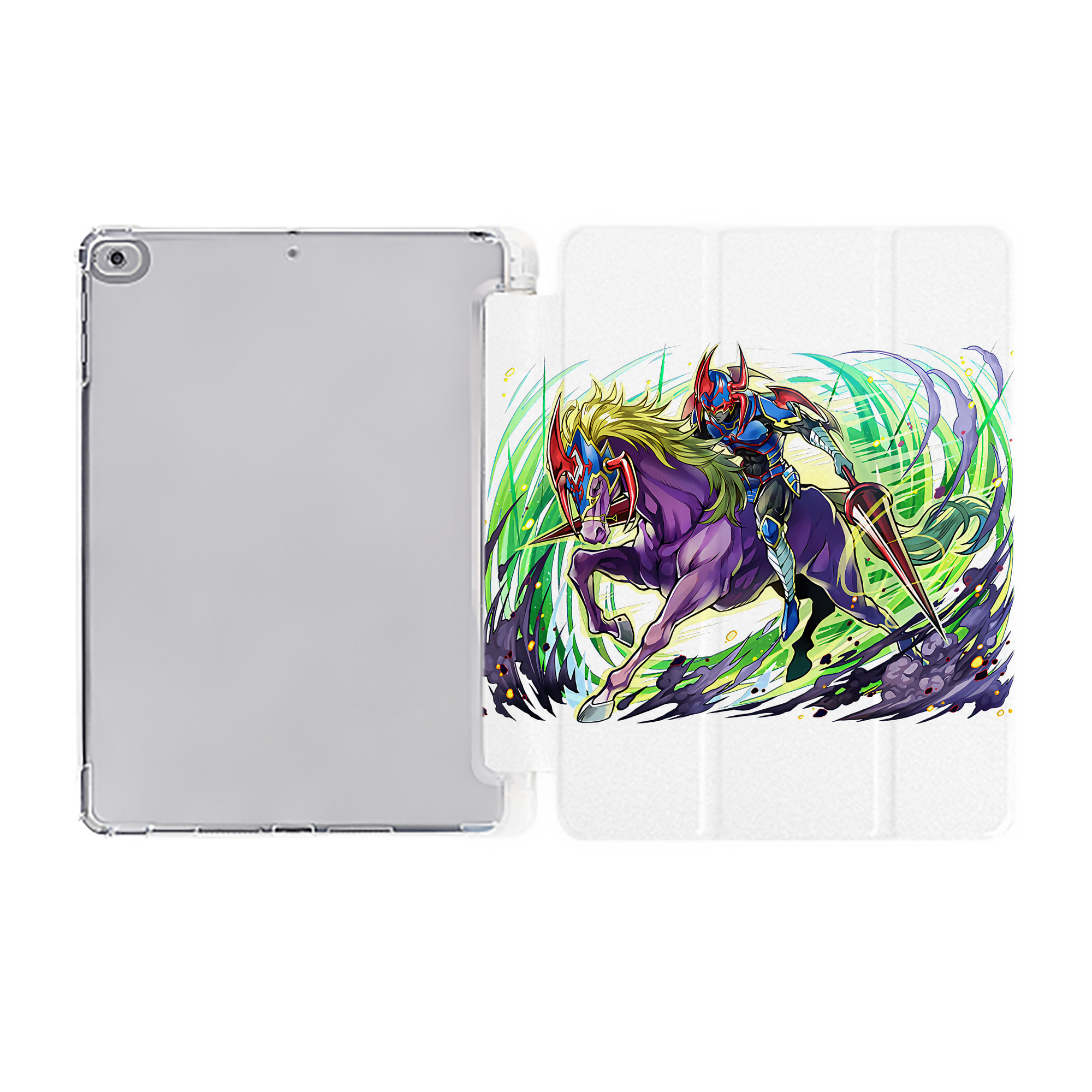 （画像用） 遊☆戯☆王 Yu-Gi-Oh! IPad ケース ペン収納付き 三つ折りスタンド PUレザー×シリコン 対応機種9.5/10.5/10.9インチ